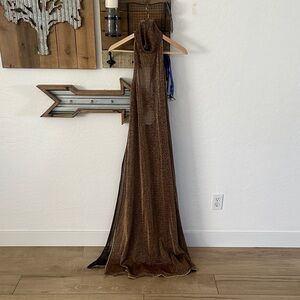 Oseree Lumiere metallic Maxi swimsuit cover dress